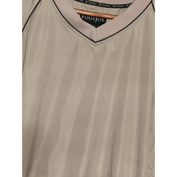 FootJoy Mens XL Tan Short Sleeve V-Neck Golf Windshirt Pullover Jacket - Picture 3 of 12